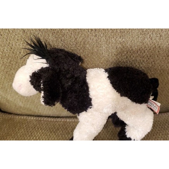 8 Inch Douglas Cuddle Toy Black White Cow Kinky Tail Stuffed Animal Plush - Picture 5 of 12